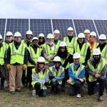 LandscapeU Students and Faculty in front of solar array in Franklin County Pa